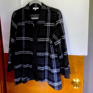 Lovely woven black and white Habitat blouse .